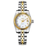 Classic Simple Drill Point Perspective Window Calendar Waterproof Steel Band Ladies Watch-YBN-01 - Image 3