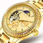 Mechanical watch luminous men's watch waterproof steel belt hollow automatic mechanical watch male-YBN-12 - Image 2