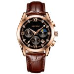 Three-eye six-needle calendar multifunctional quartz watch, waterproof business men's watch-YBN-02