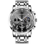 Multifunctional three-eye six-needle quartz watch moon phase calendar waterproof men's watch-YBN-11 - Image 2