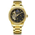 Mechanical watch luminous men's watch waterproof steel belt hollow automatic mechanical watch male-YBN-12 - Image 3