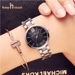 Simple Small Fresh Casual Diamond Bracelet Watch Waterproof Ladies Watch-KIT-08 - Image 2