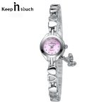 Waterproof Quartz Watch Heart Pendant Ladies Bracelet-KIT-13 - Image 3