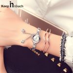 Waterproof Quartz Watch Heart Pendant Ladies Bracelet-KIT-13 - Image 5