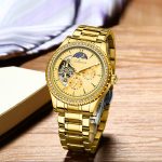Mechanical watch luminous men's watch waterproof steel belt hollow automatic mechanical watch male-YBN-12 - Image 6