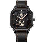Square Watch Large Dial Waterproof Luminous Quartz Strap Calendar Chronograph Men's Watch-YBN-04 - Image 6