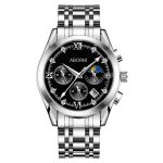 Three-eye six-needle calendar multifunctional quartz watch, waterproof business men's watch-YBN-02 - Image 6