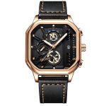 Square Watch Large Dial Waterproof Luminous Quartz Strap Calendar Chronograph Men's Watch-YBN-04 - Image 8