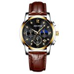 Multifunctional three-eye six-needle quartz watch, fashion business calendar men's watch-YBN-05 - Image 8