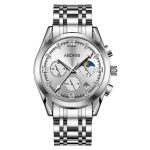 Three-eye six-needle calendar multifunctional quartz watch, waterproof business men's watch-YBN-02 - Image 8