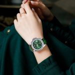 Women's Watch Waterproof Diamond Inlaid British Watch Exquisite Small Green Strap Calendar Watch-YBN-31 - Image 3