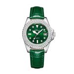 Women's Watch Waterproof Diamond Inlaid British Watch Exquisite Small Green Strap Calendar Watch-YBN-31