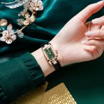 Small green watch fashion temperament elegant ladies watch waterproof diamond square quartz watch-YBN-33 - Image 2