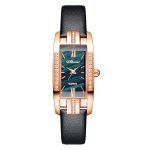 Small green watch fashion temperament elegant ladies watch waterproof diamond square quartz watch-YBN-33 - Image 4