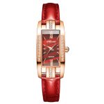 Small green watch fashion temperament elegant ladies watch waterproof diamond square quartz watch-YBN-33